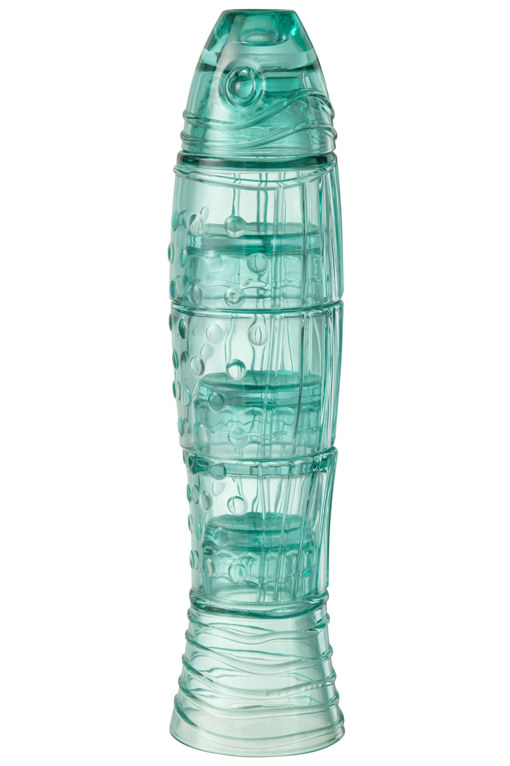 Verre poisson verre bleu azur