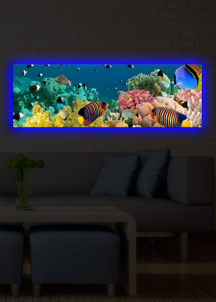 Shining LED Peinture sur toile | 100% daim | 30x90cm | Multicolore