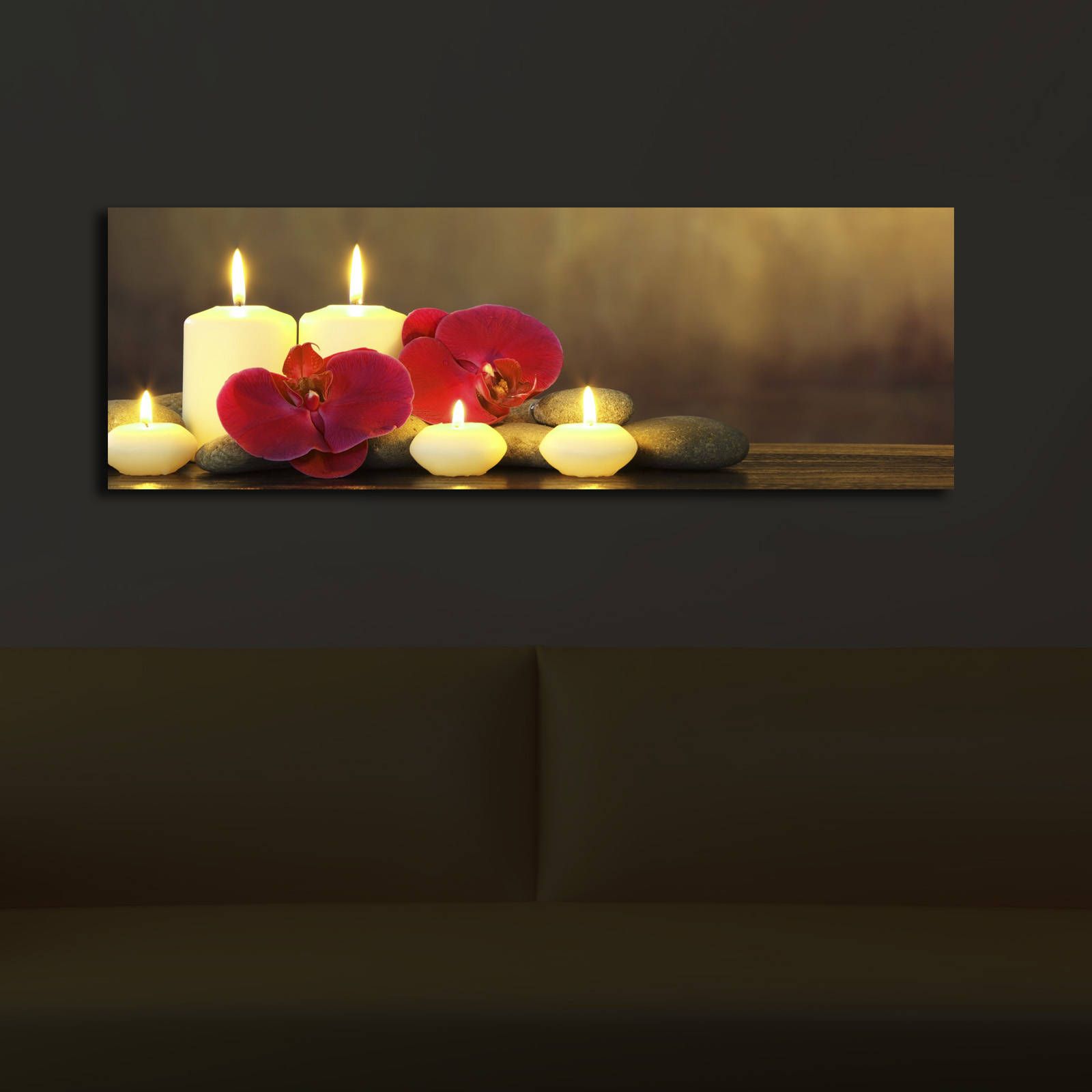 Peinture sur toile Shining Led | 30x90 cm | Multicolore