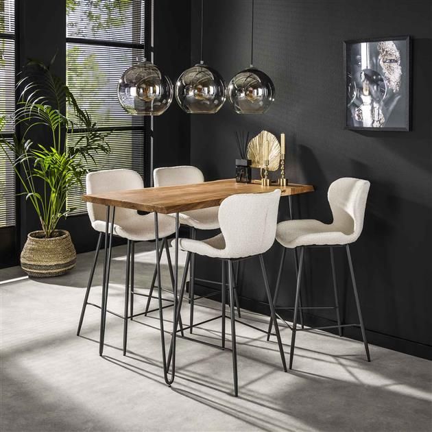 Table de bar Eddard 130x70 cm-acacia massif