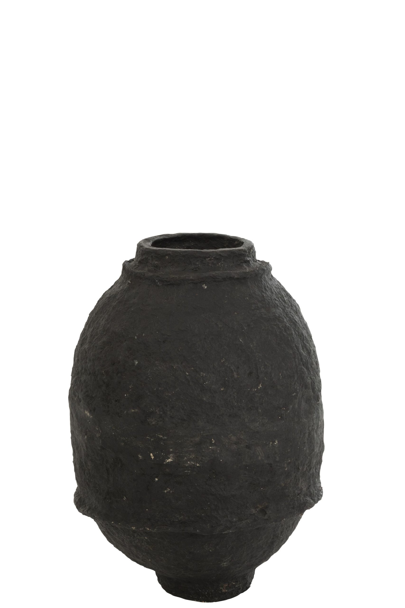 Vase papier mache noir medium