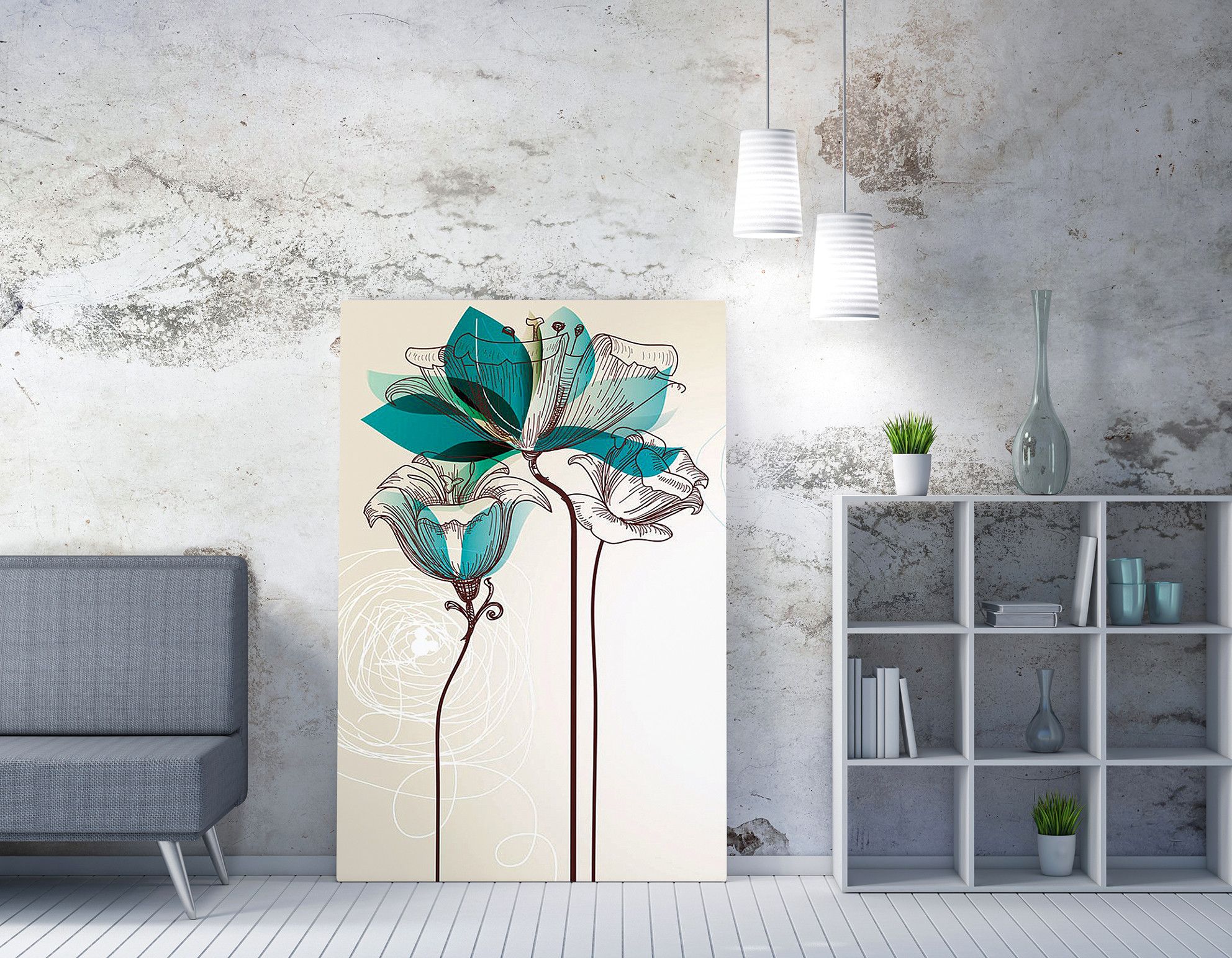 Vega Peinture décorative sur toile | Multicolore | 50x70cm