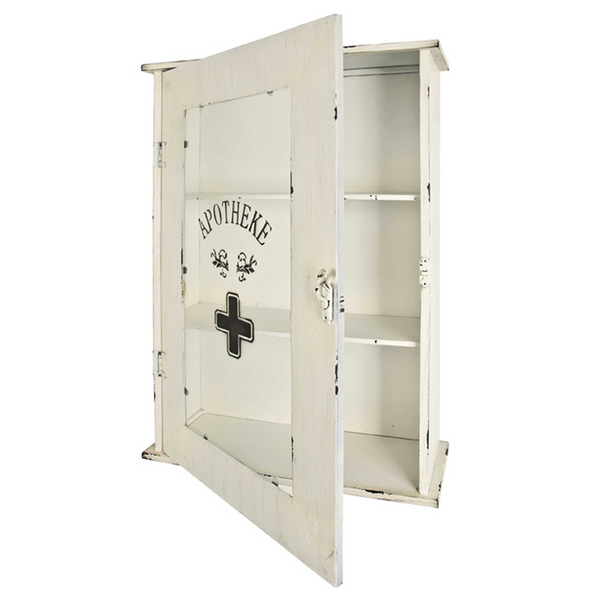 Armoire à pharmacie | 43 x 17 x 62 cm | Blanc / Vintage