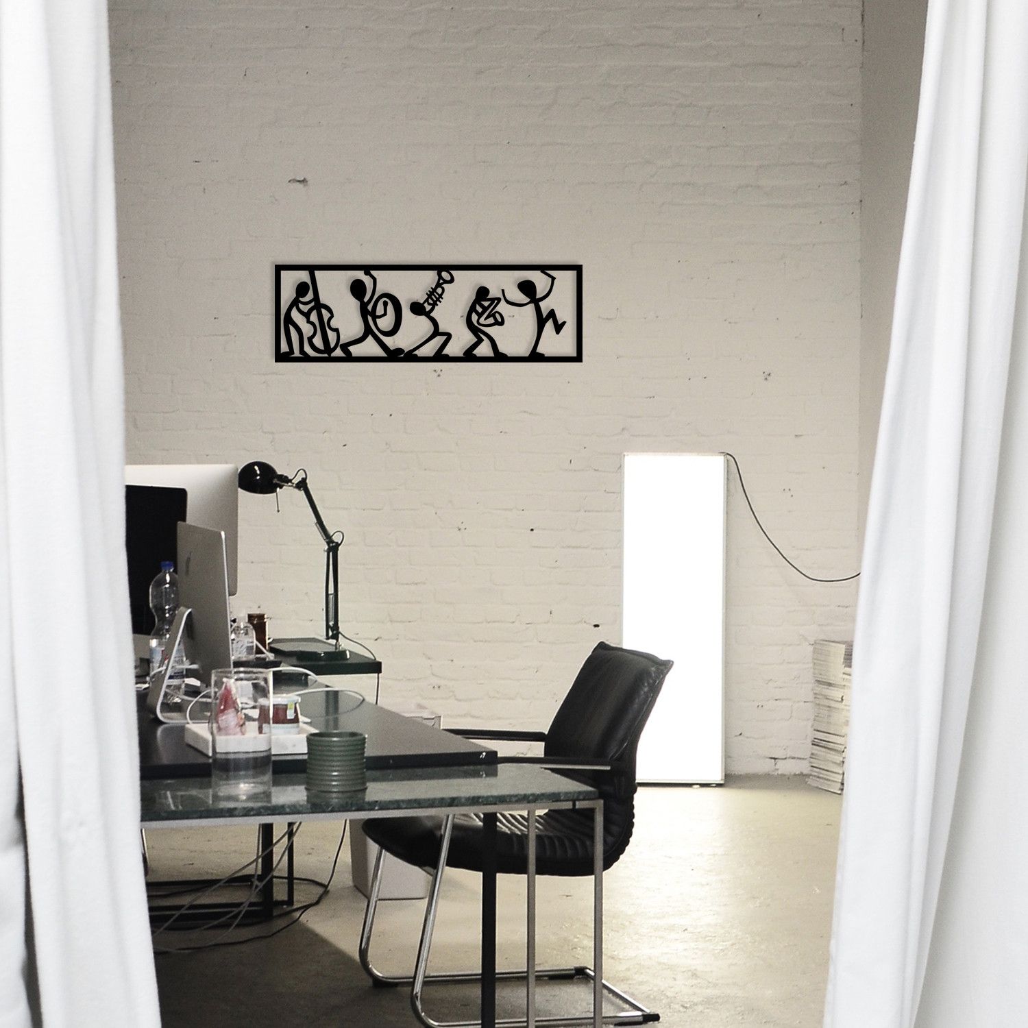 Accessoire mural en métal Wallity - Noir, 100% métal