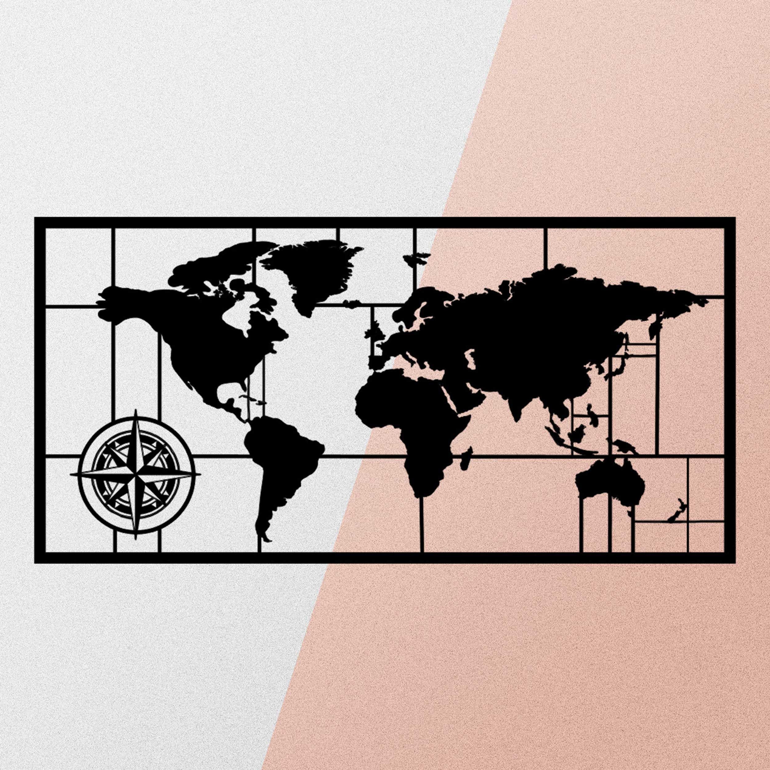 Wallity Decor Accessoire mural en métal | Noir | 100% Métal