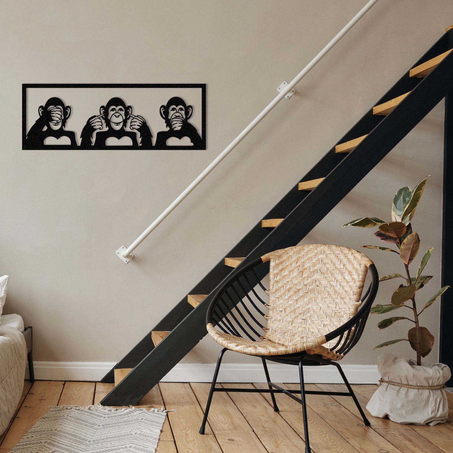 Accessoire mural en métal Wallity - 100% métal, 1 d'épaisseur, noir