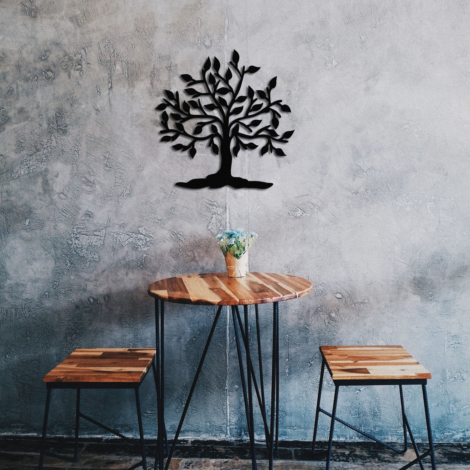 Accessoire mural décoratif en métal Wallity, 1 d'épaisseur, noir