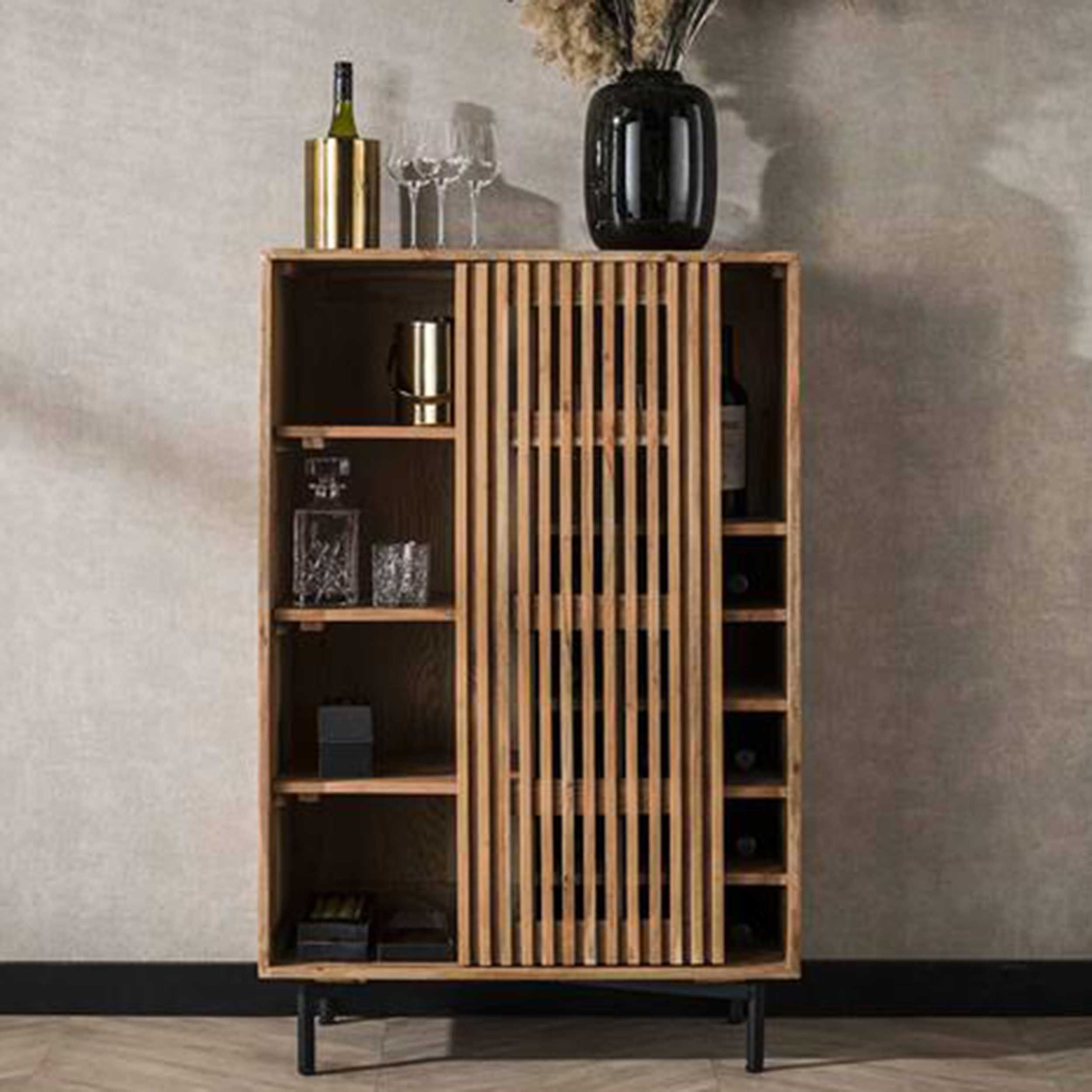 Armoire à vin Slater-acacia