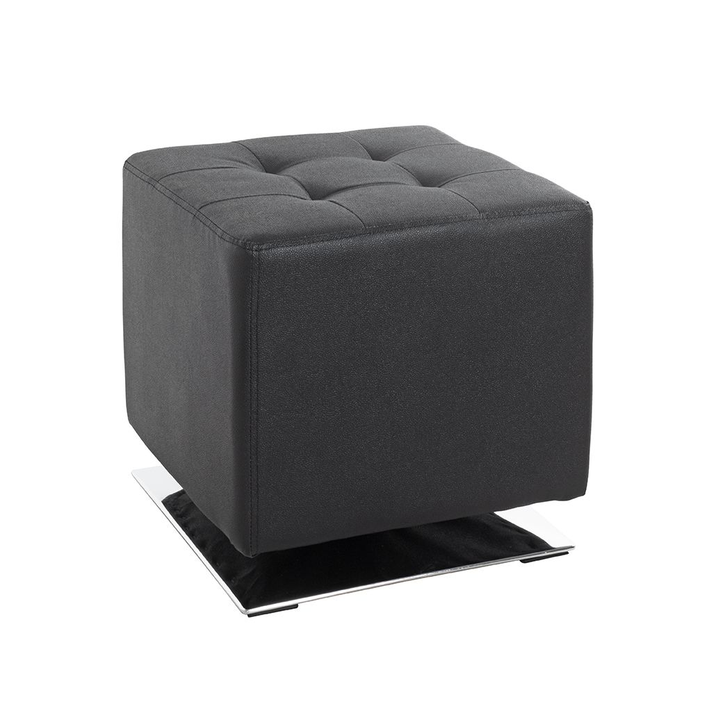 Tabouret pivotant avec base chromée | Noir | Capacité de charge 90 kg
