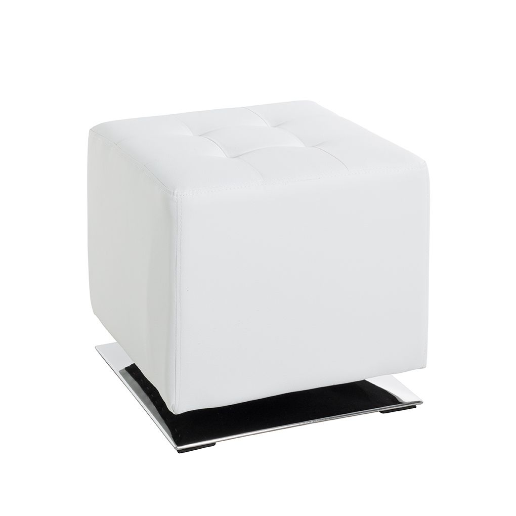 Tabouret pivotant avec base chromée | Blanc | Capacité de charge 90 kg