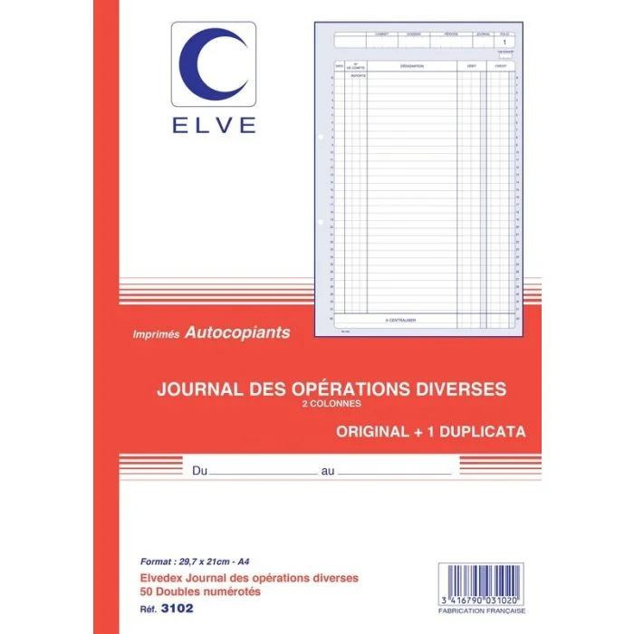 Opérations diverses Carnet autocopiant Dupli - 297 x 210 mm (Elve)