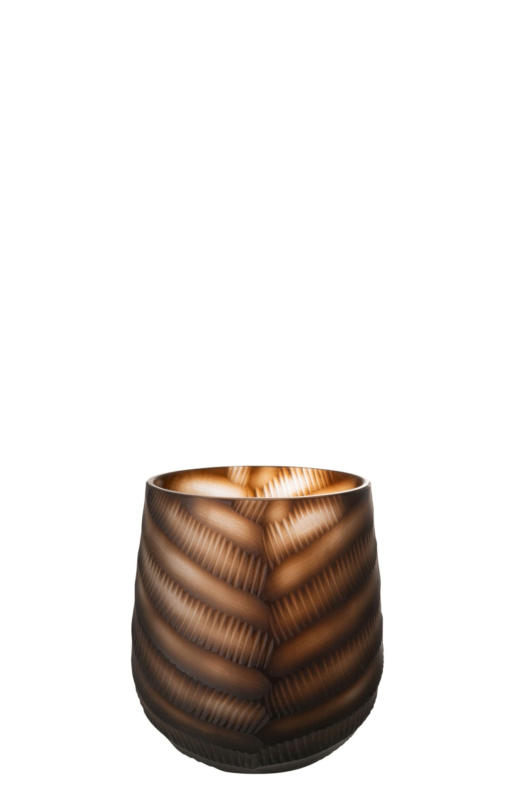 Vase sculpte verre marron small