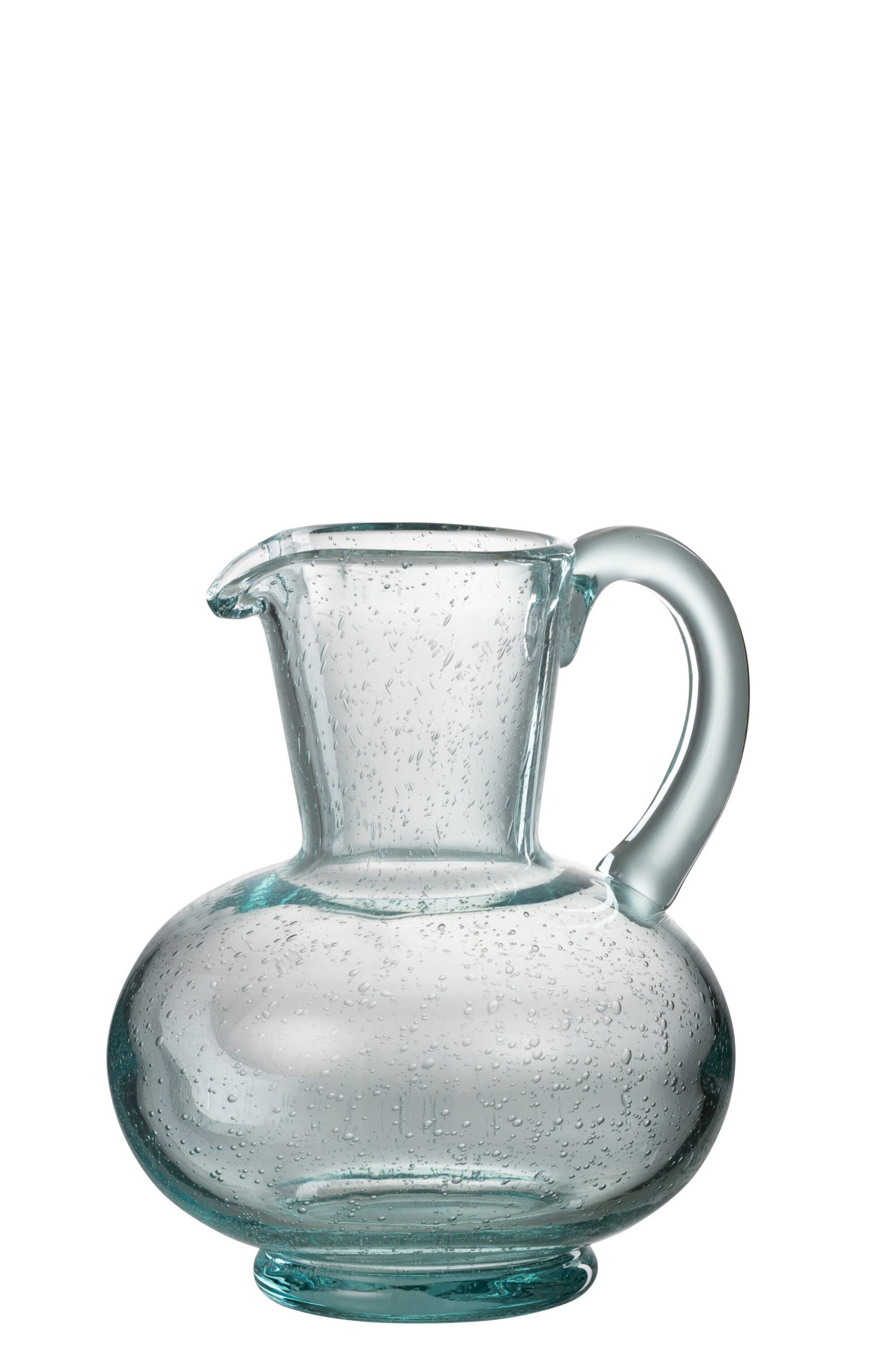 Carafe boule verre bleu clair