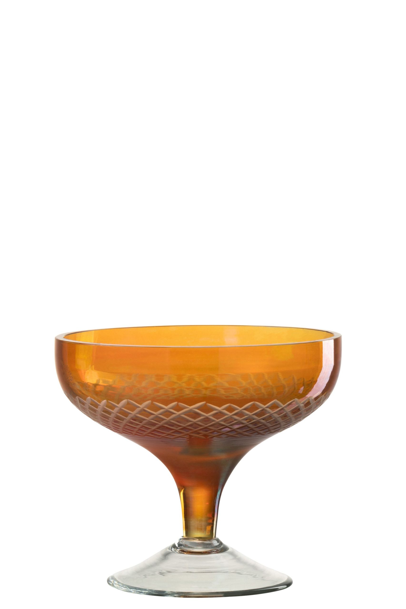 Verre sur pied rond verre orange