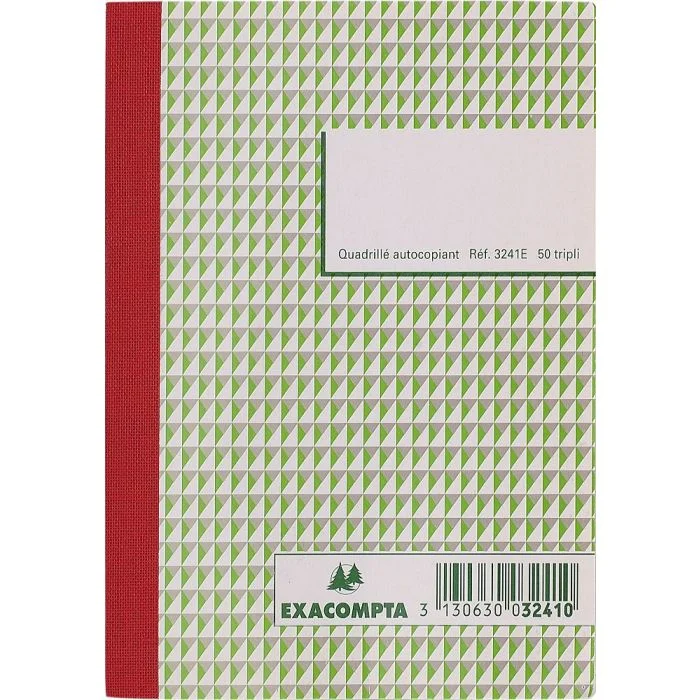 QUADRILLE Exacompta 148 x 105 mm Carnet autocopiant Tripli
