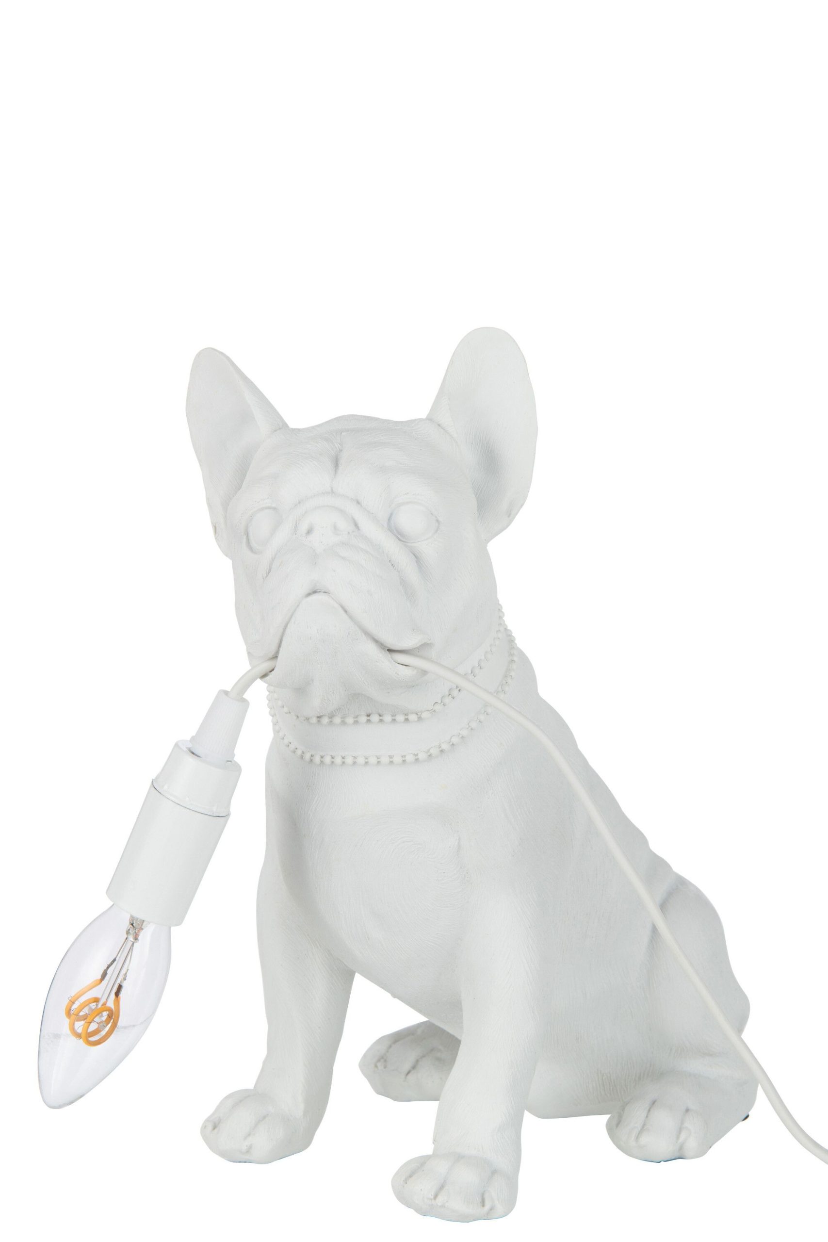 Lampe bulldog poly blanc