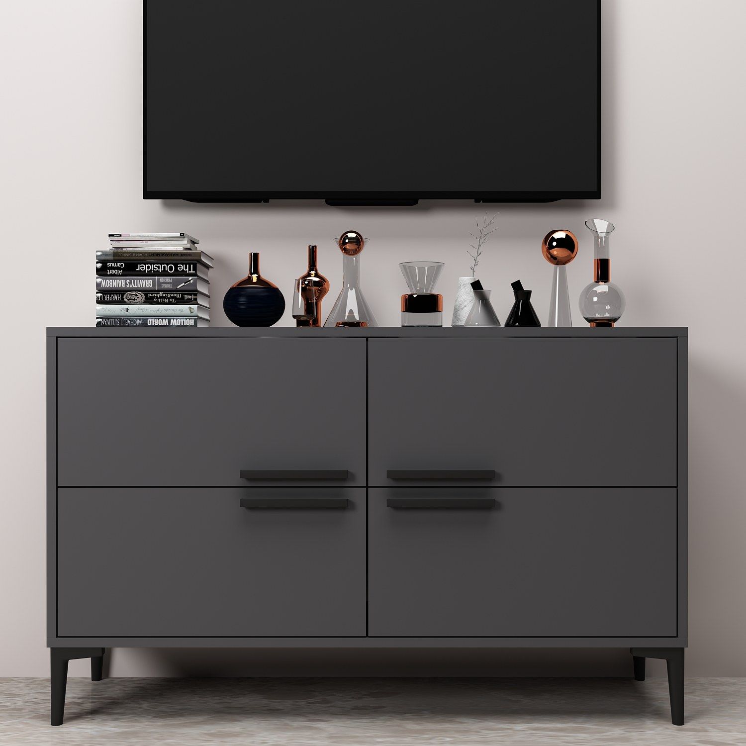 Woody Fashion TV Stand | 100% Melamine Coated | Anthracite