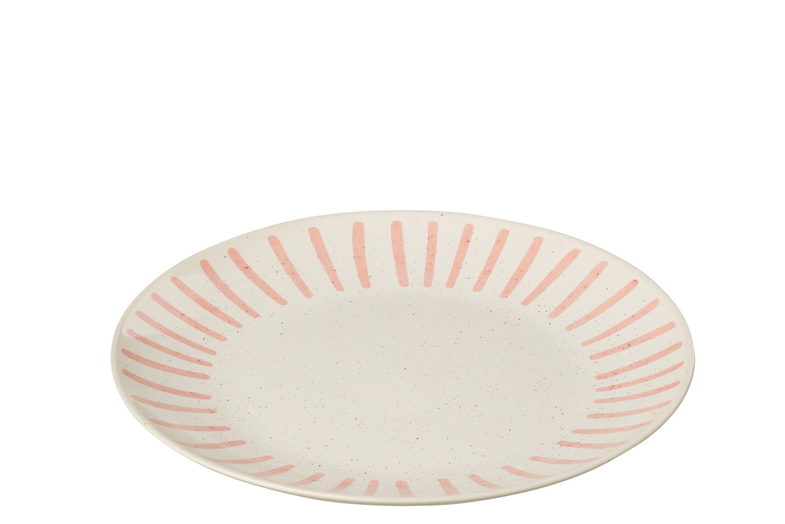 Assiette ligne porcelaine rose large