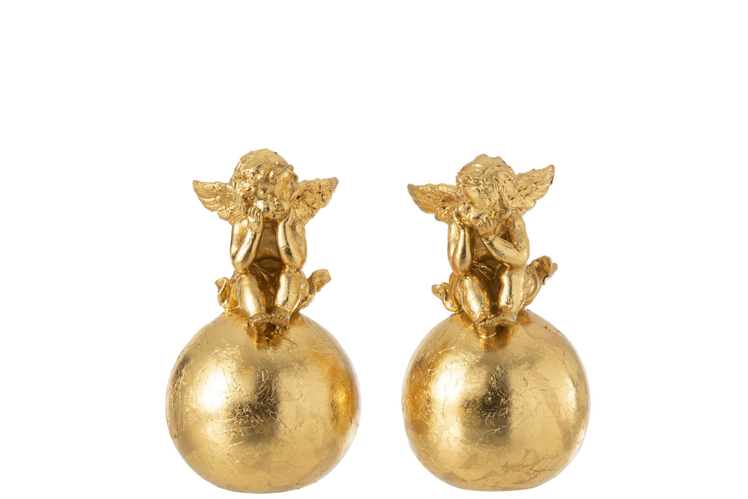 Ange sur boule poly or assortiment de 2