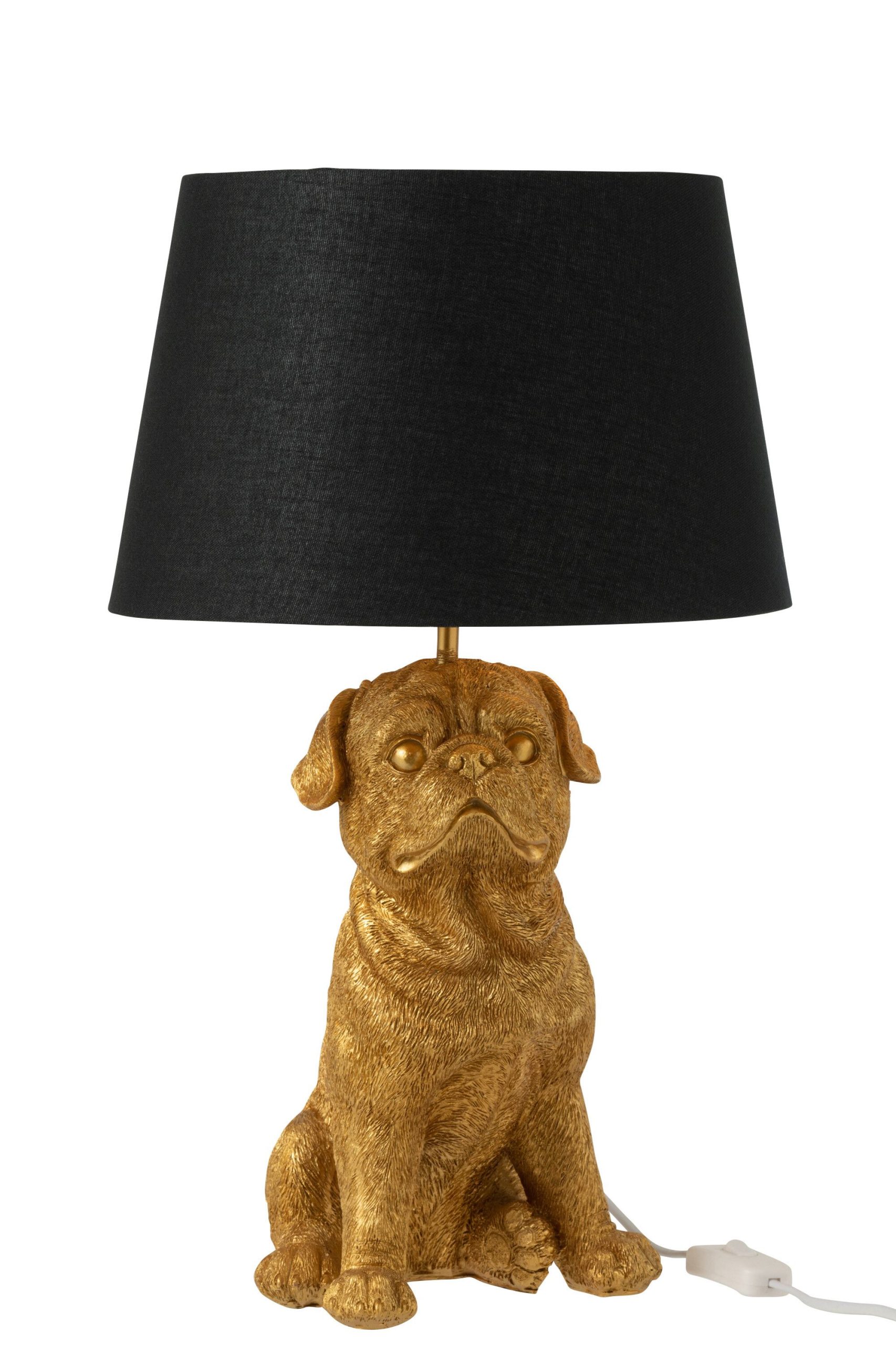 Lampe chien assis rsine or