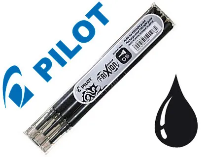 Recharge pilot frixion ball largeur fine coloris noir set de 3 unités