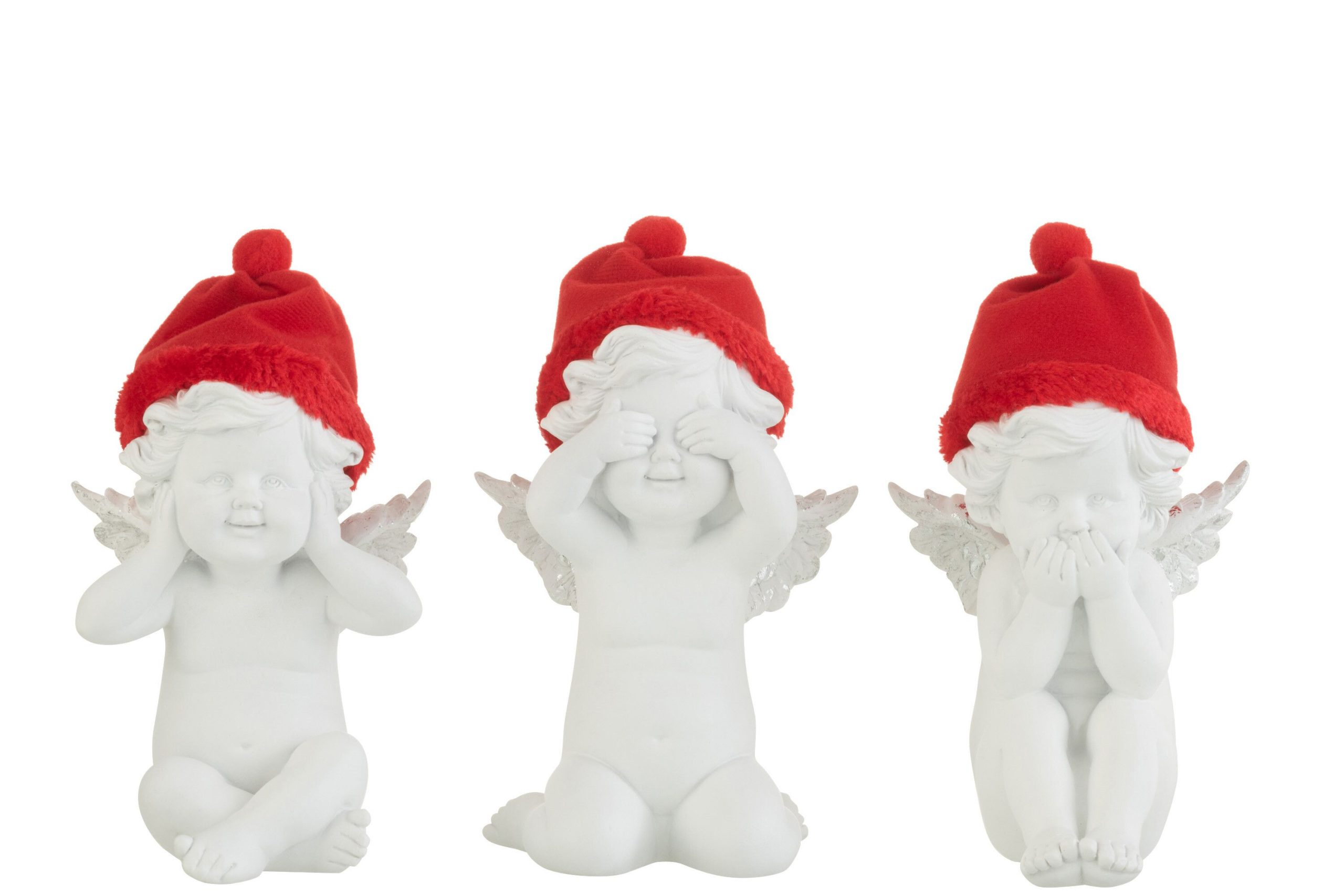 Ange voir/entendre/se taire chapeau rouge/blanc large assortiment de 3