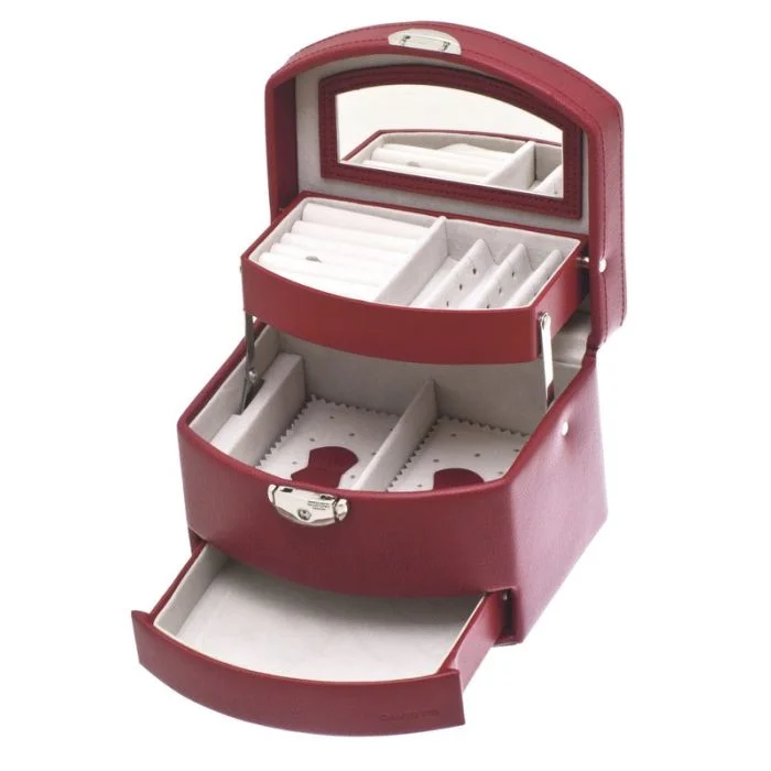 Boite à Bijoux en simili-cuir - Rouge DAVIDT'S Euclide