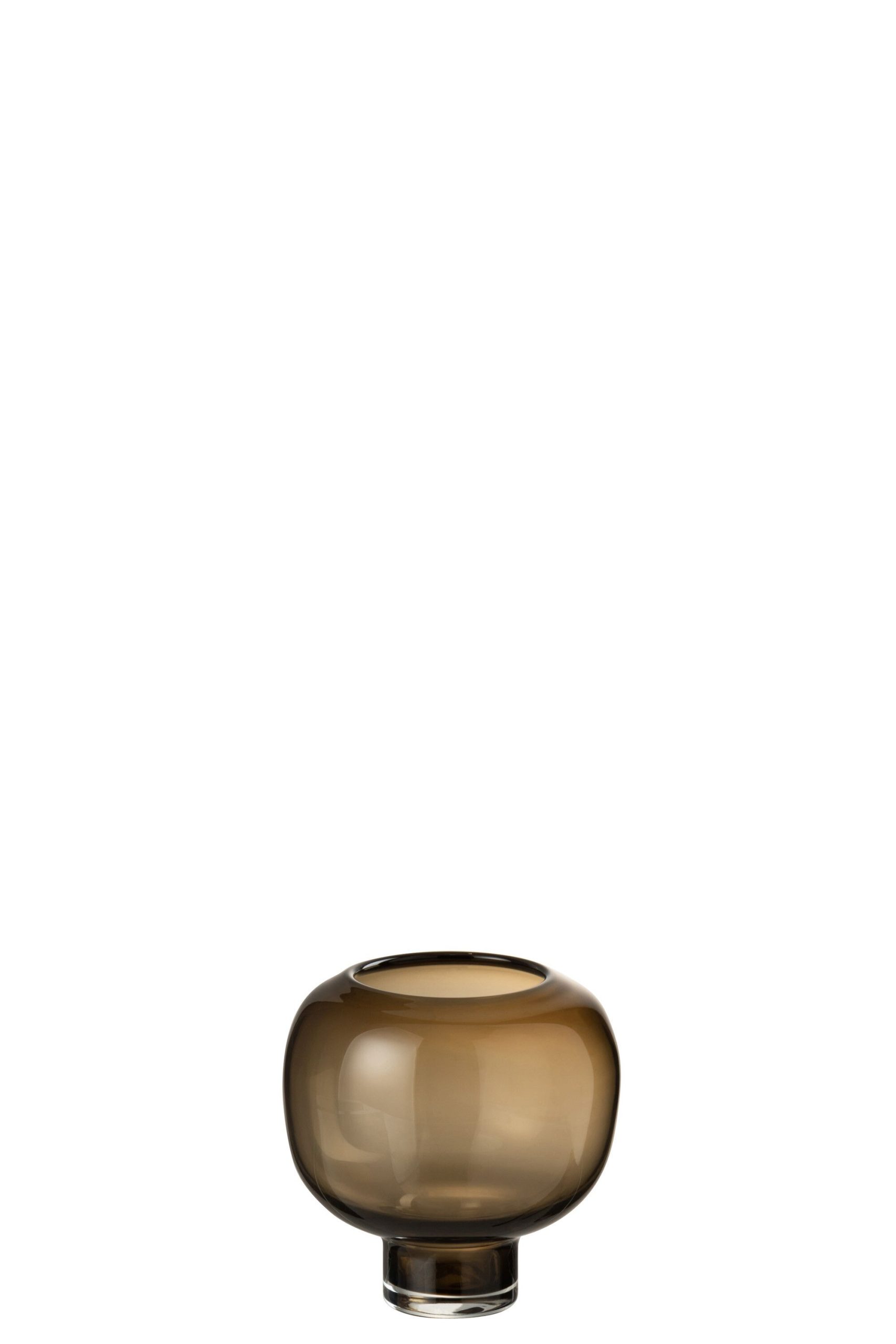 Vase sur pied rond verre marron foncé small