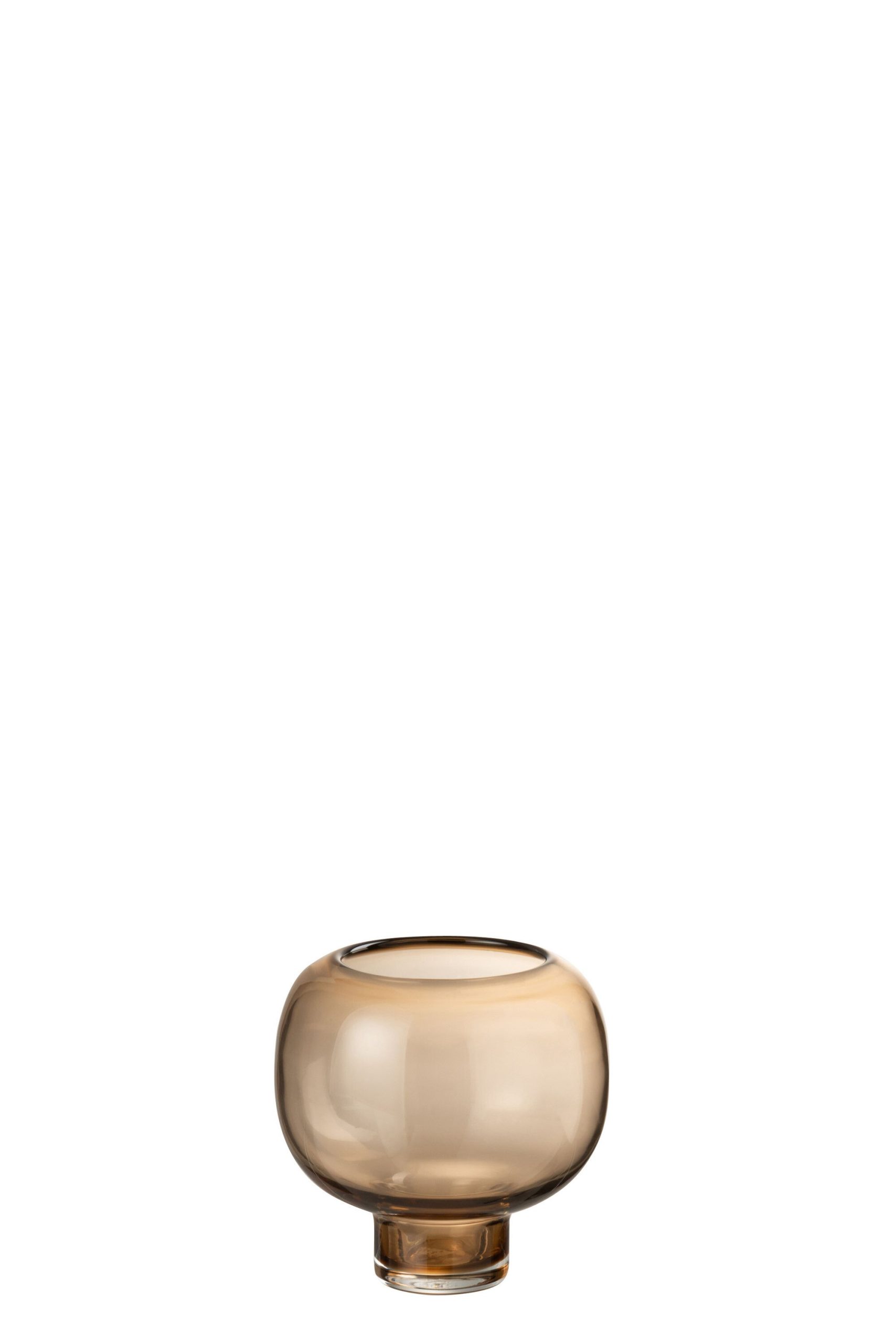 Vase sur pied rond verre marron clair small