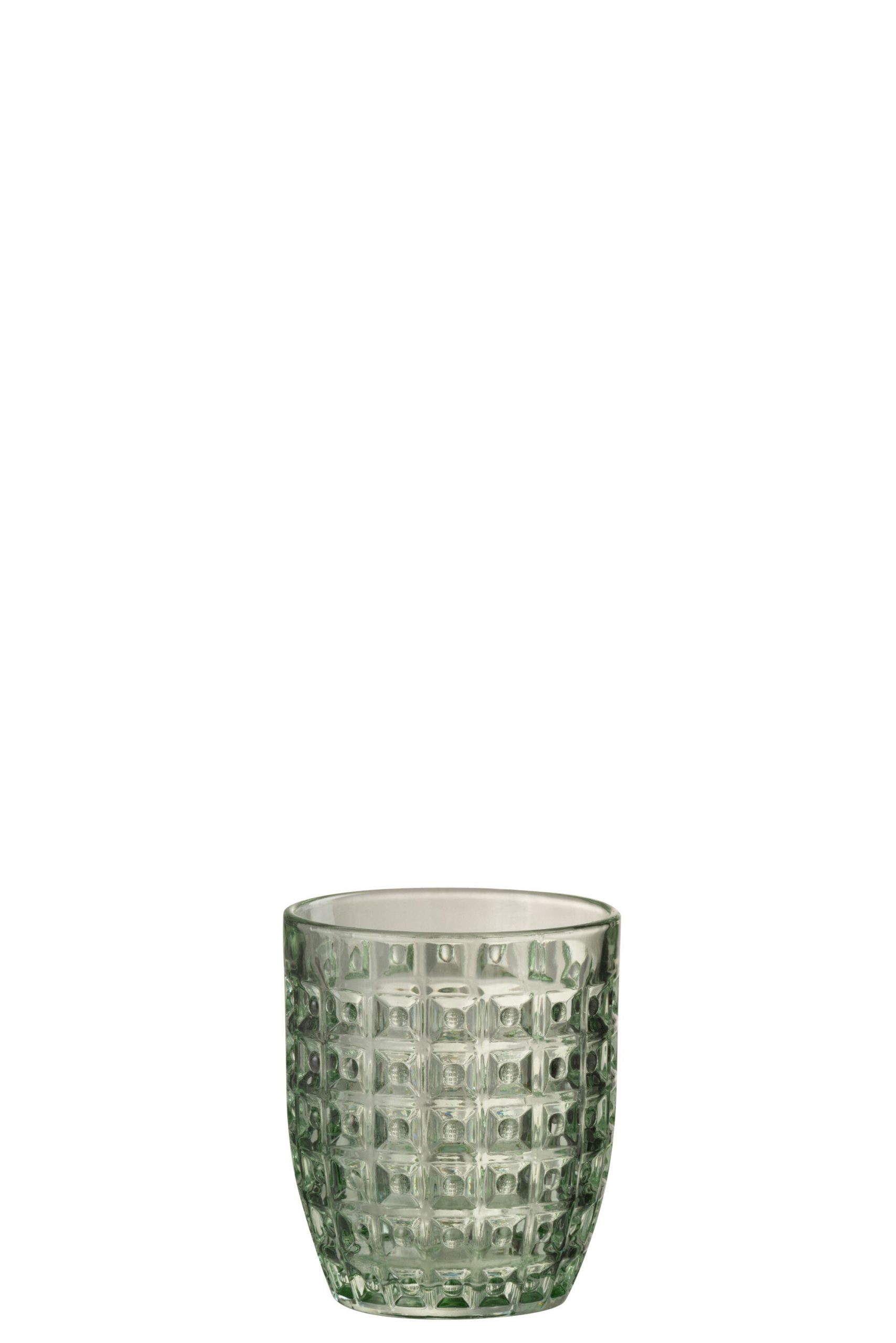 Verre motif relief verre vert