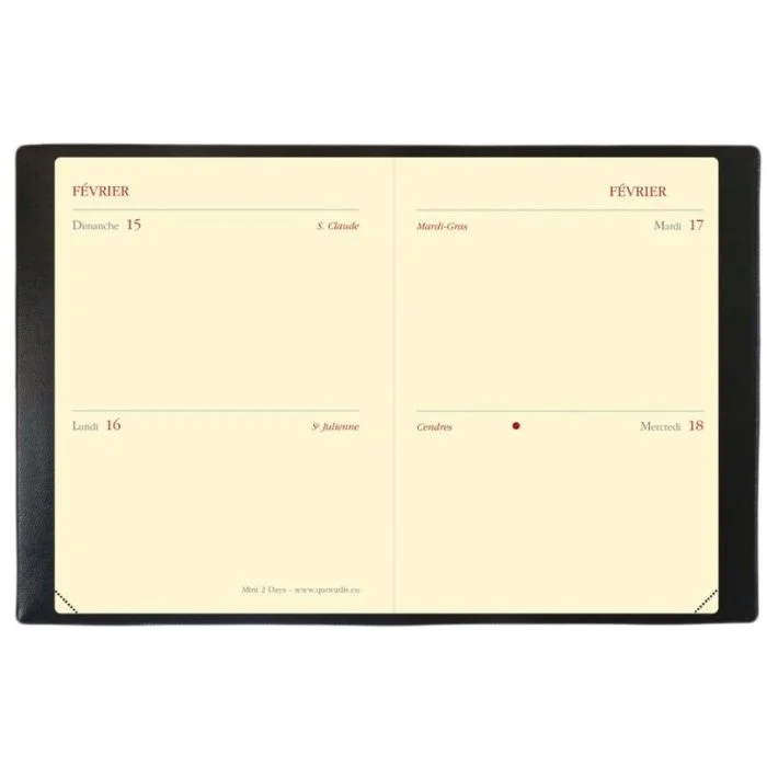 Agenda de poche 2026 - Mini 2 Days - 70 x 100 mm QUO VADIS