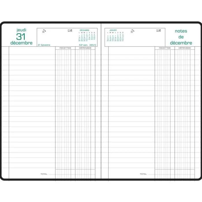 Agenda 2026 Recettes et Dépenses EXACOMPTA 135 x 210 mm