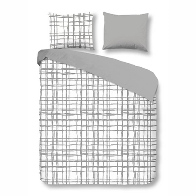 Parure de Lit Good Morning Check Gris Coton