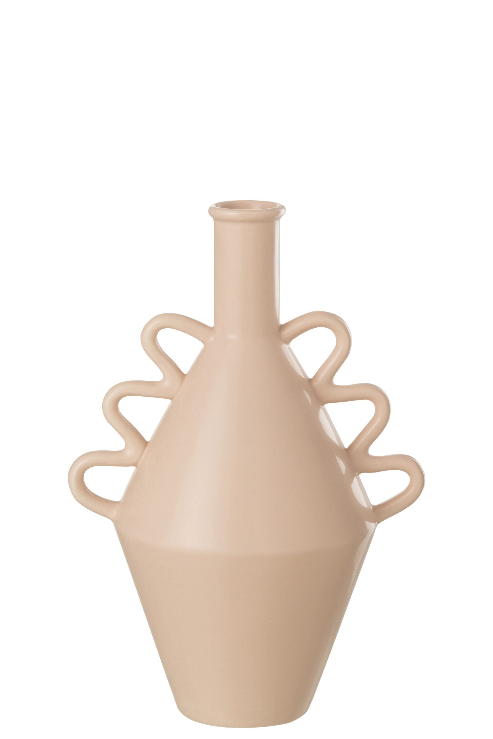 Vase vague anse dolomie rose large