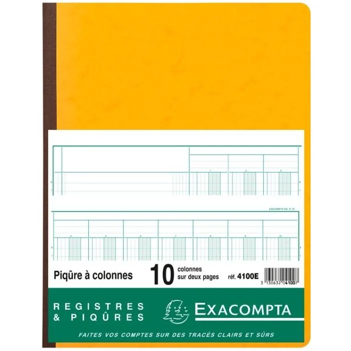 EXACOMPTA Registre 10 colonnes sur 2 pages - 320 x 250 mm
