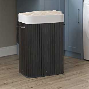 Panier à linge pliable ; BambouCoton, 40x30x60cm