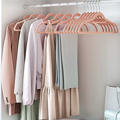 Cintres en velours antidérapants, gain de place, 50 pièces