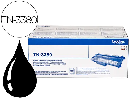 Toner laser brother tn3380 couleur noir haute capacité 8000p