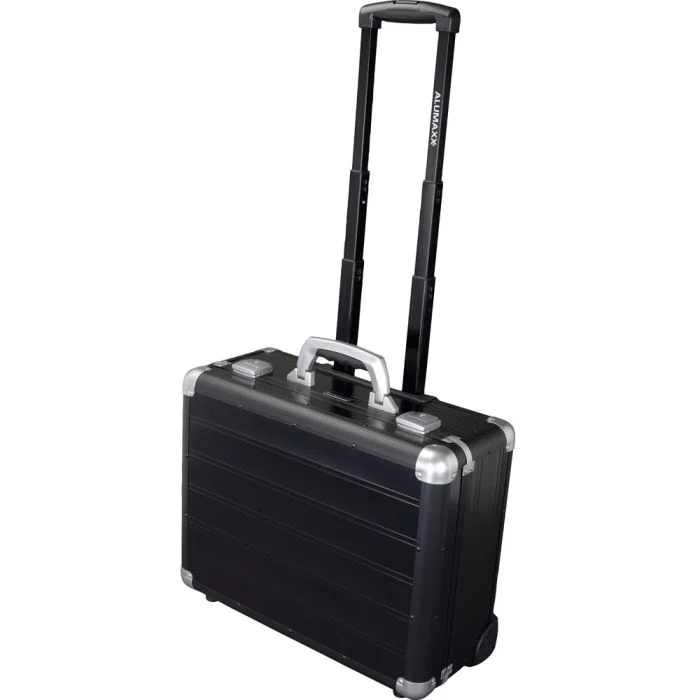 Valise de Pilote avec Trolley en aluminium - Noir GALAXY ALUMAXX