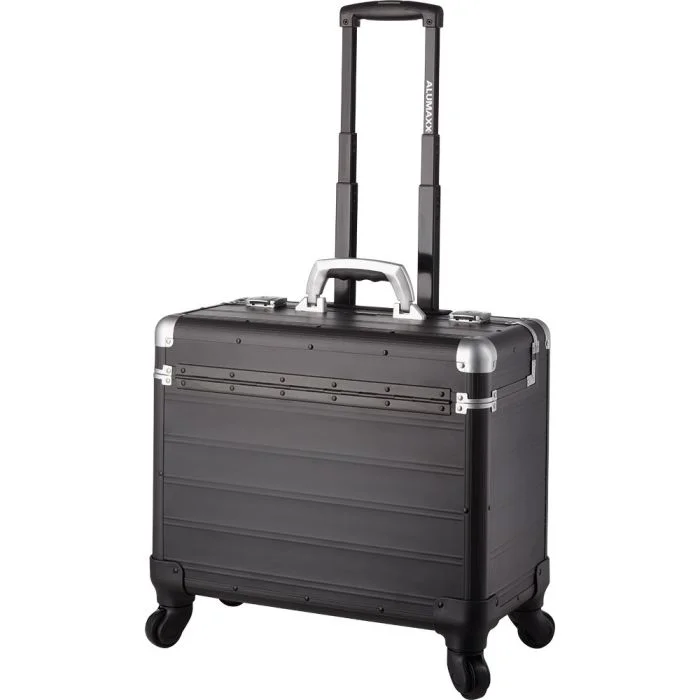 Valise de Pilote à 4 roues en Aluminium - Noir ALUMAXX Pandora