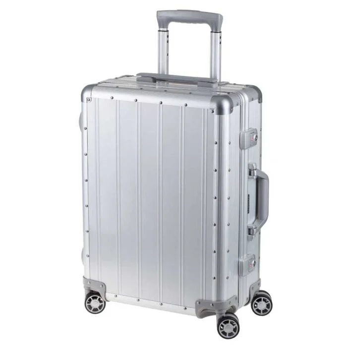 Valise de voyage avec 4 roulettes - Aluminium Argent Mat ALUMAXX