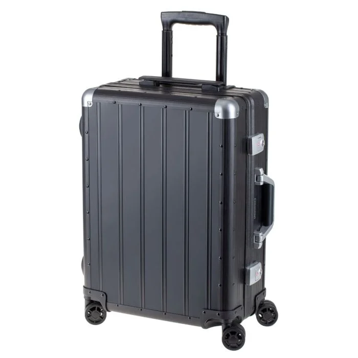 Valise de voyage Trolley 4 roues - Aluminium Noir Mat ALUMAXX