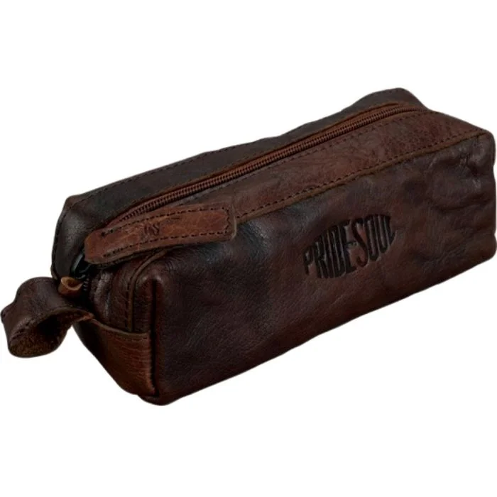 Trousse en Cuir pour stylos - Marron PRIDE ET SOUL