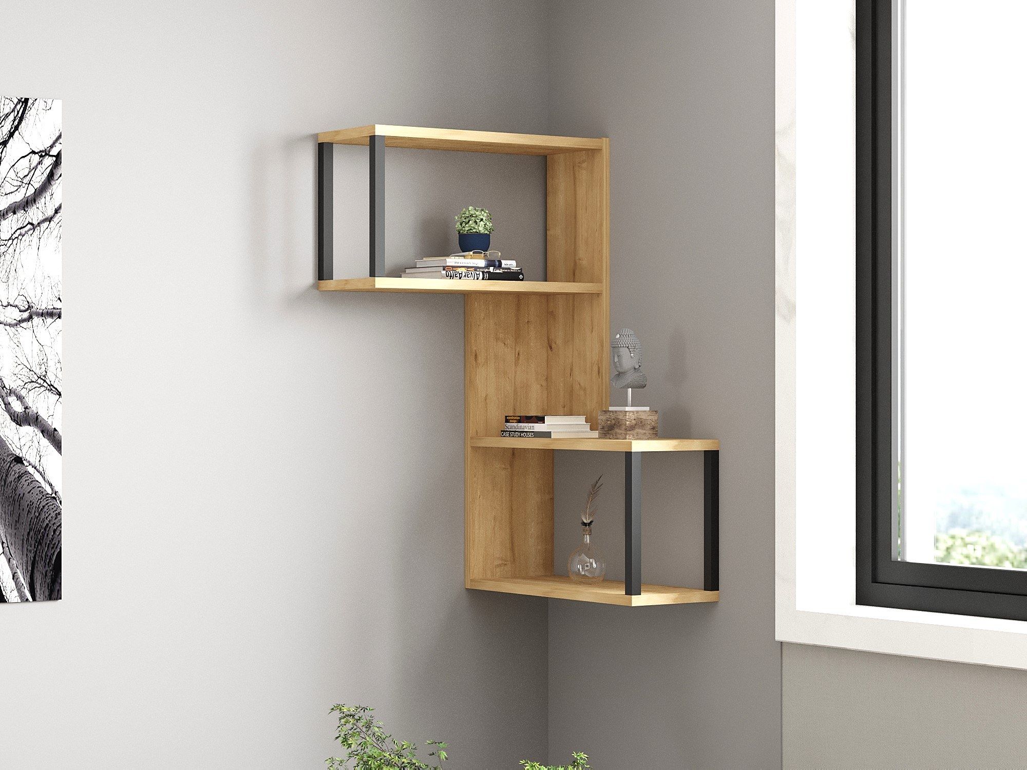 Woody Fashion Wall Shelf | Sapphire Oak | 18mm Thickness
