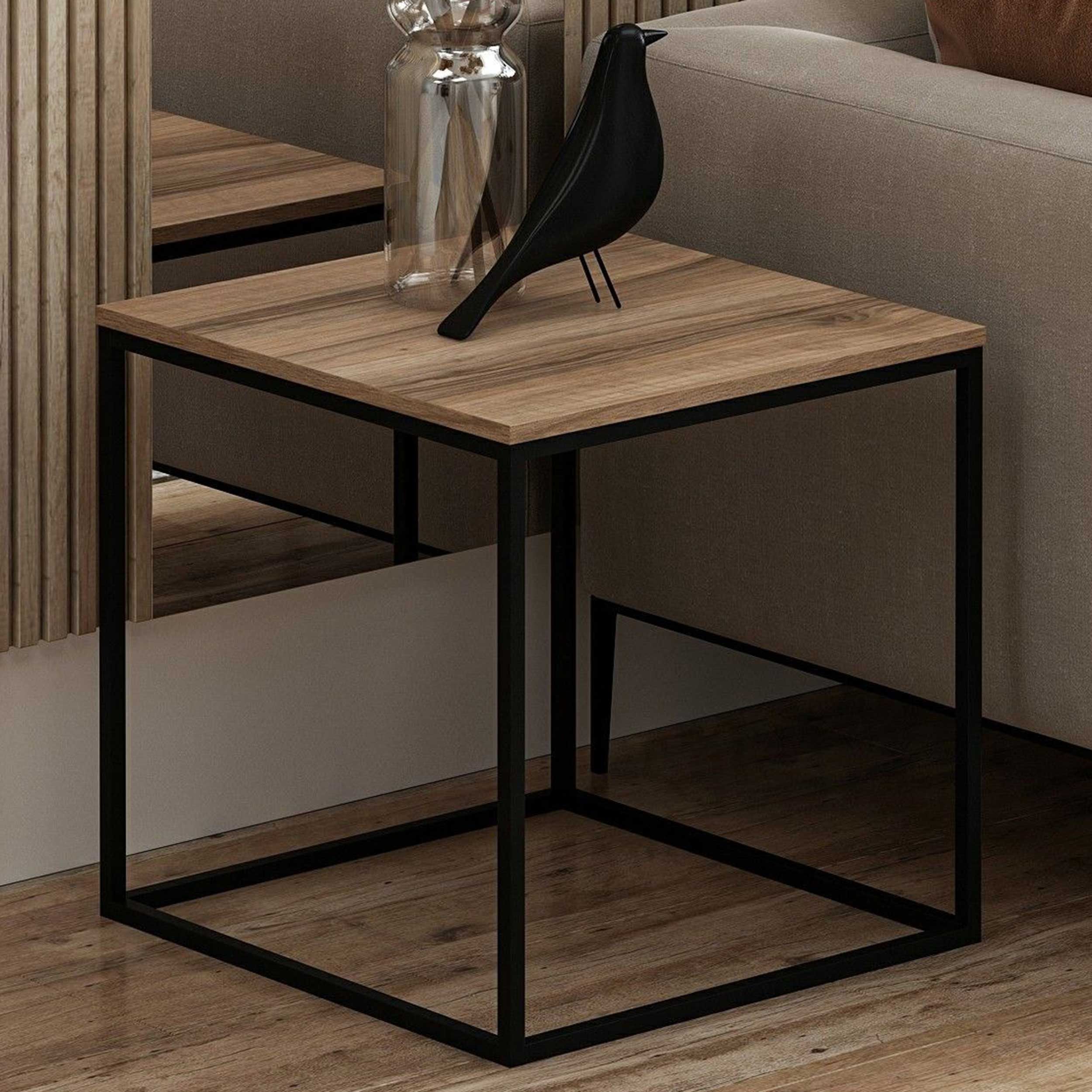 Table basse Woody Fashion | Cadre en métal | Noyer