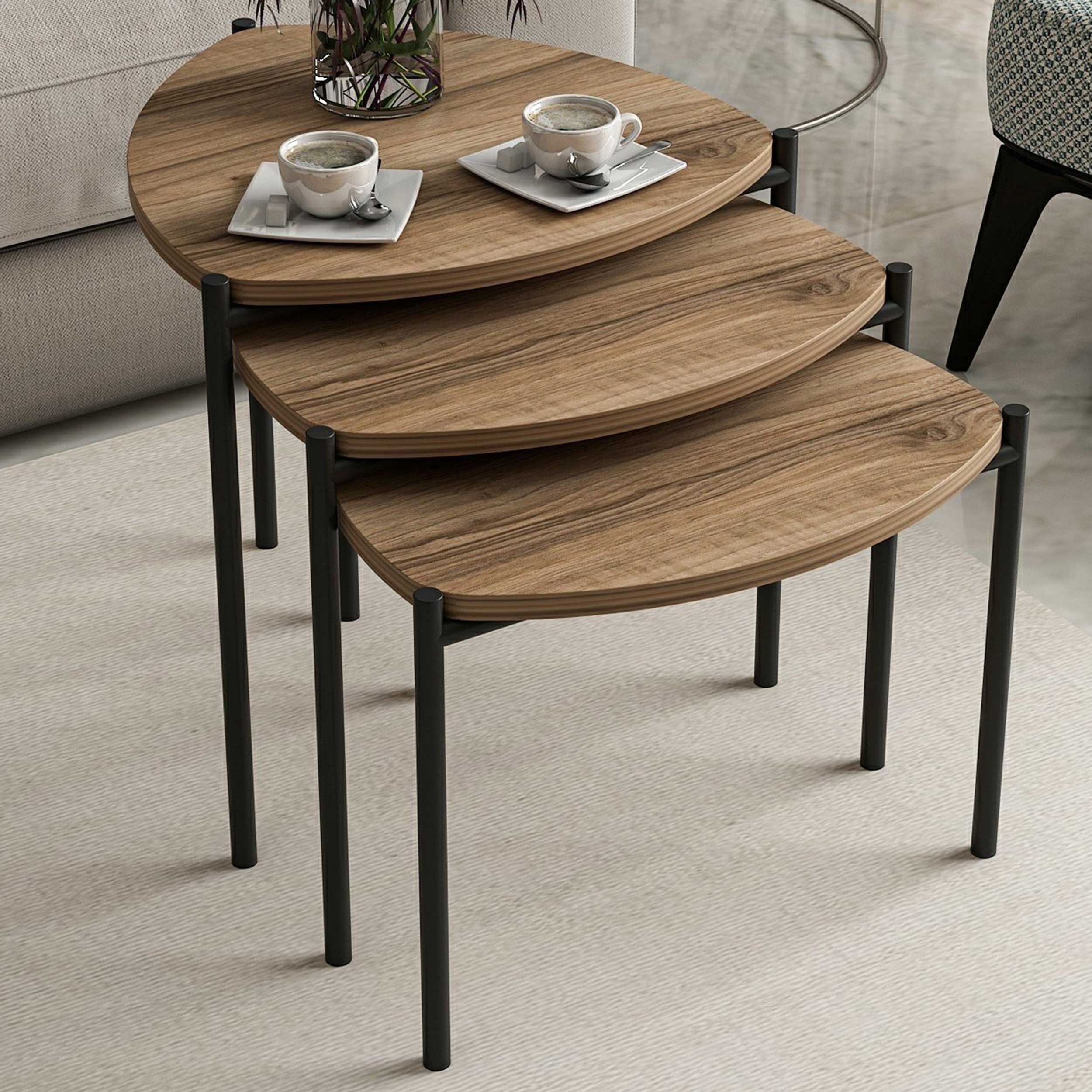 Table gigogne Woody Fashion - Noyer - 3 pièces