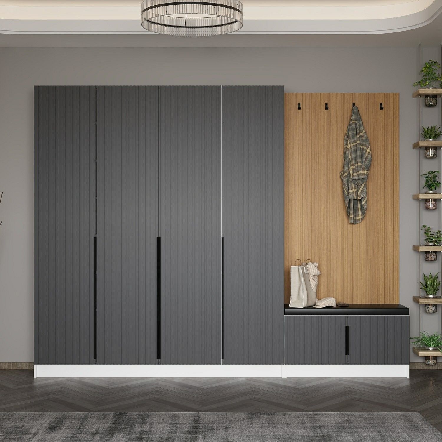 Woody Fashion armoire de vestiaire | 100% Melamine | Anthracite