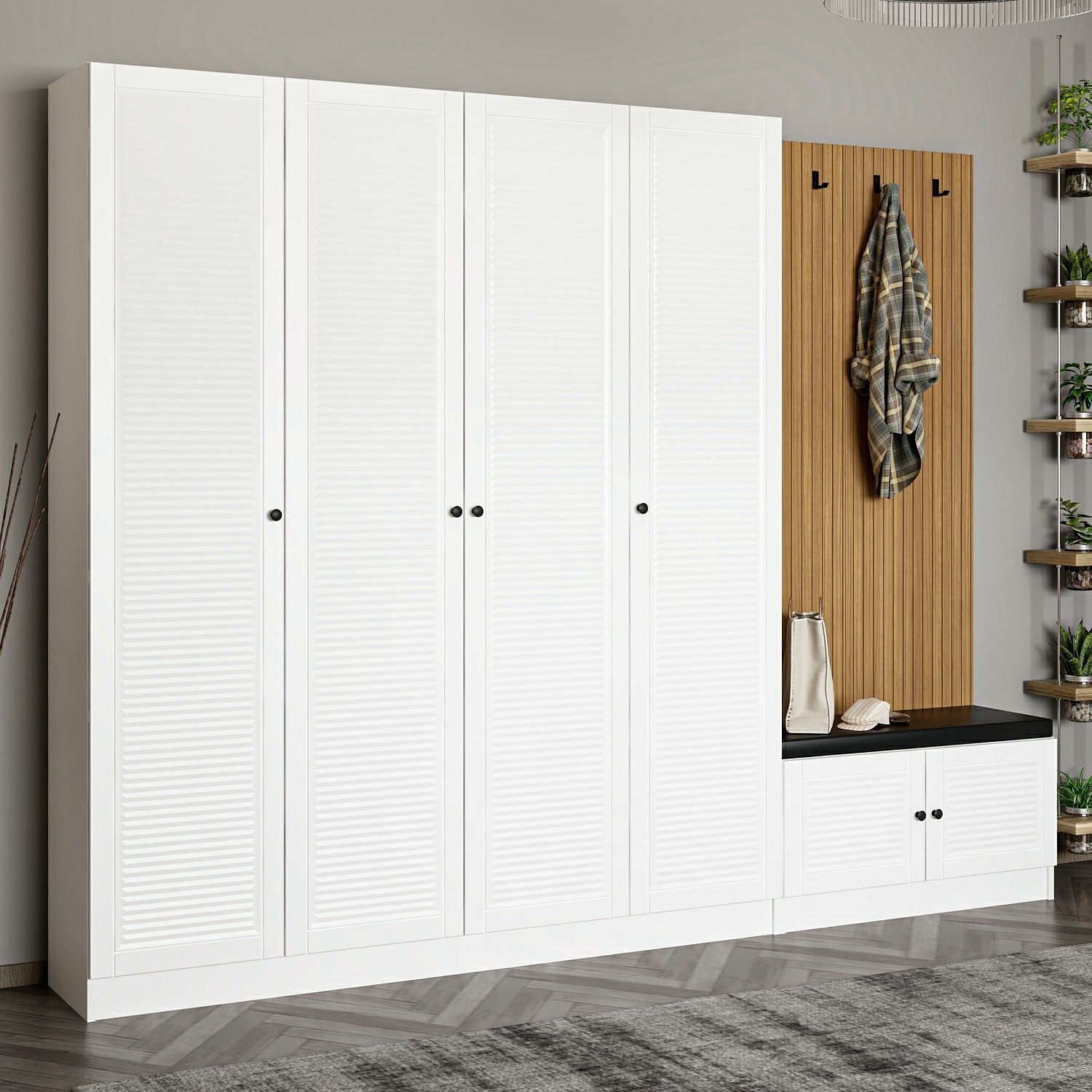 Woody Fashion armoire de vestiaire | 100% Mélaminé | Blanc