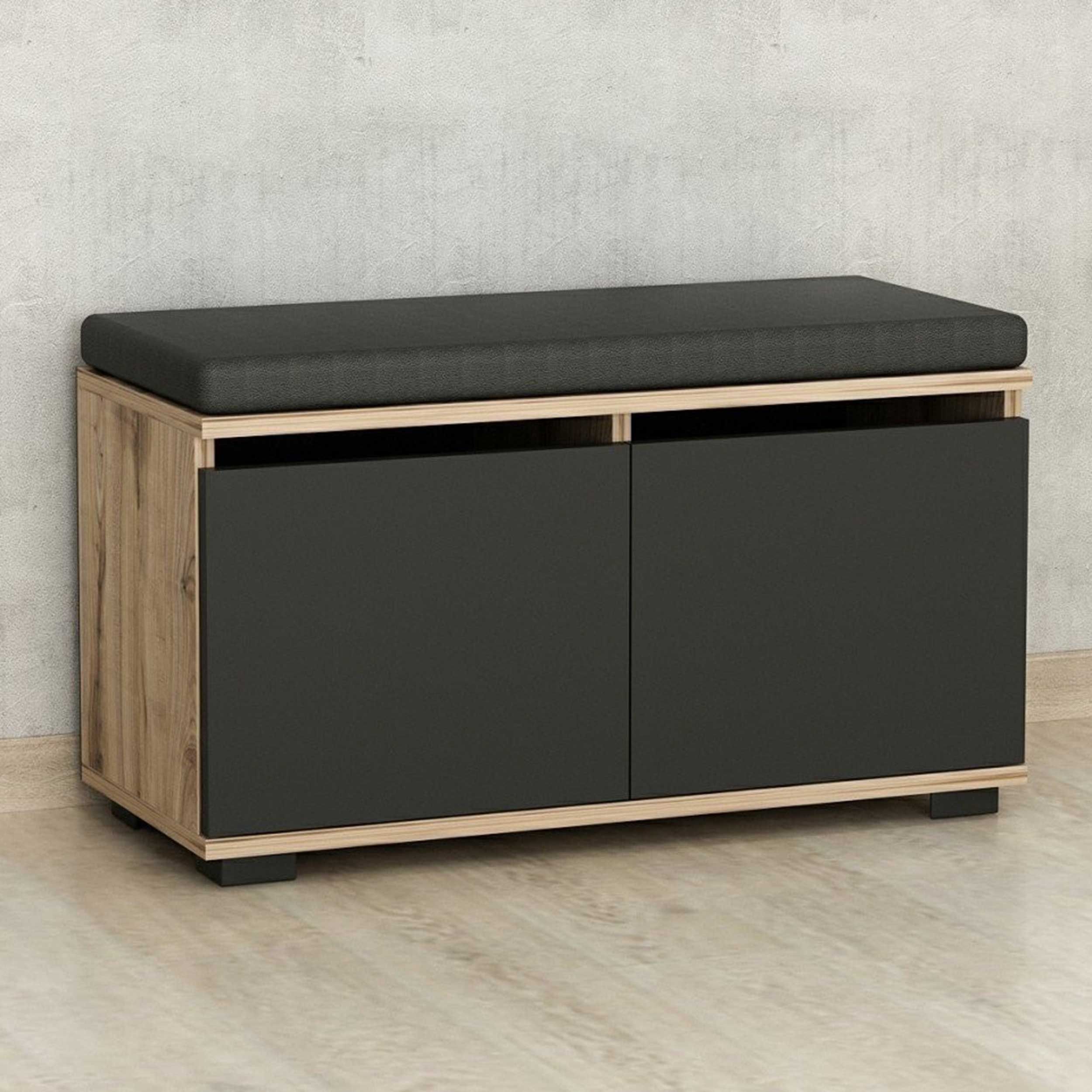 Meuble à chaussures Woody Fashion | 100% Mélamine Noyer Noir