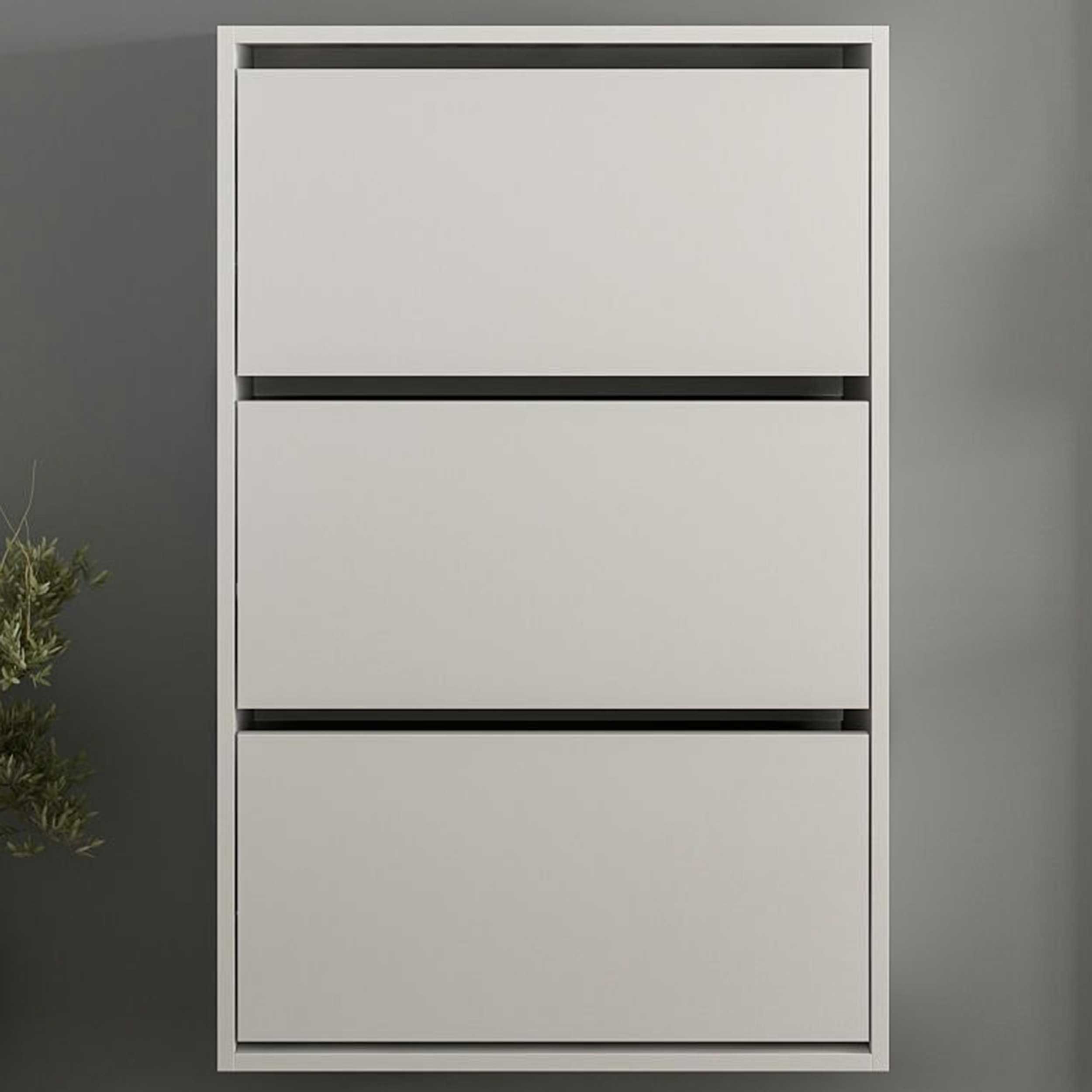 Armoire à chaussures Woody Fashion | 18mm Thick, 70x109x25cm | White